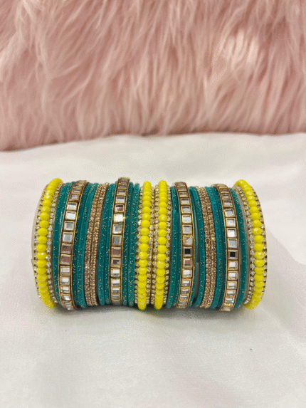 Sunlit Teal Glow Bangles