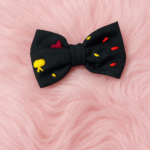 Black Floral Bow