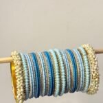 Mahira Sky Velvet Bangle Set
