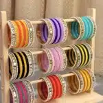Pearl-Encrusted Color Bangle Set