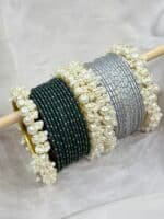Pearl Charm Bangles Set