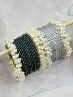Pearl Charm Bangles Set