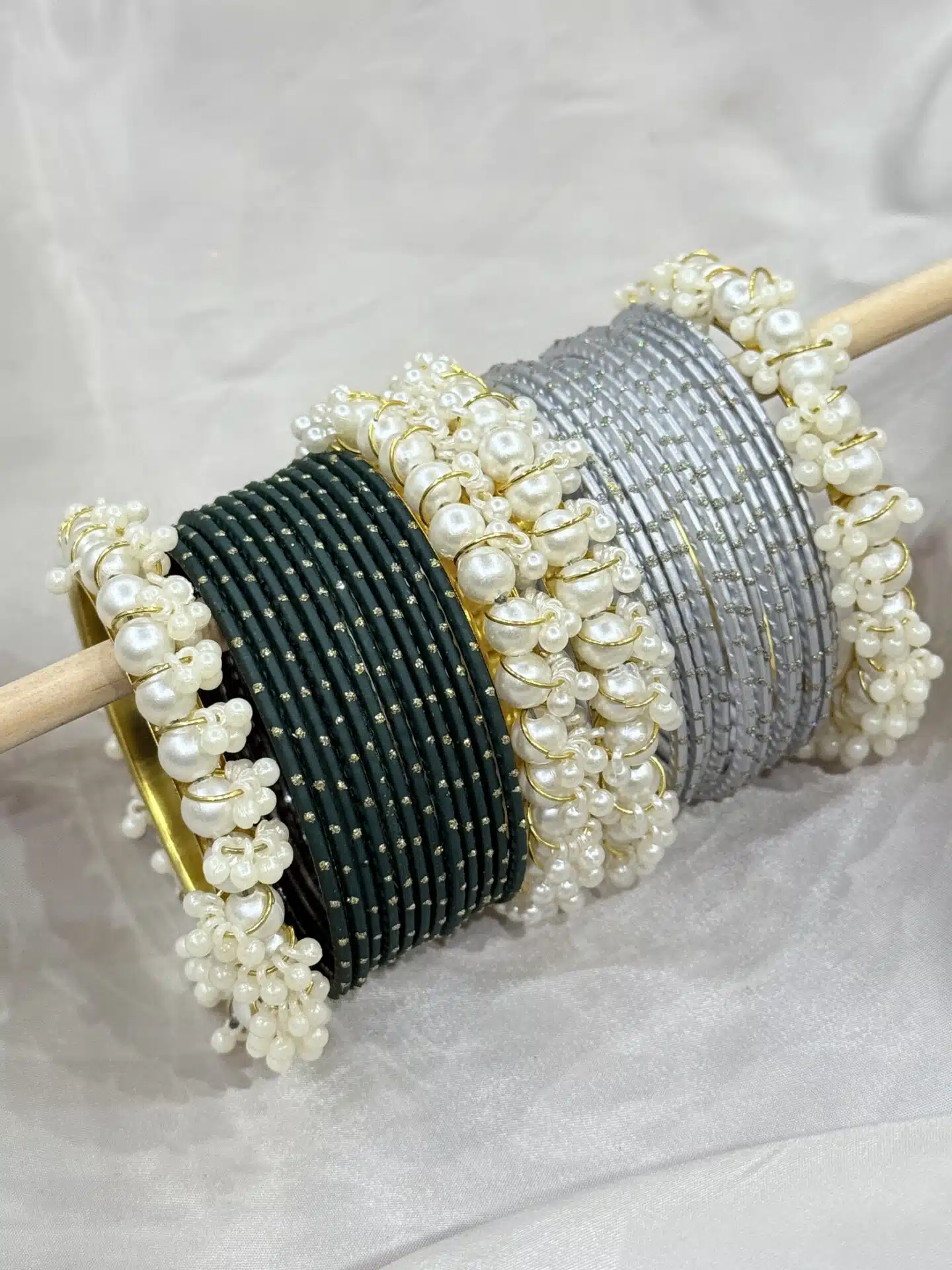 Pearl Charm Bangles Set - Image 1