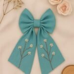 Aqua Blossom Hairbow