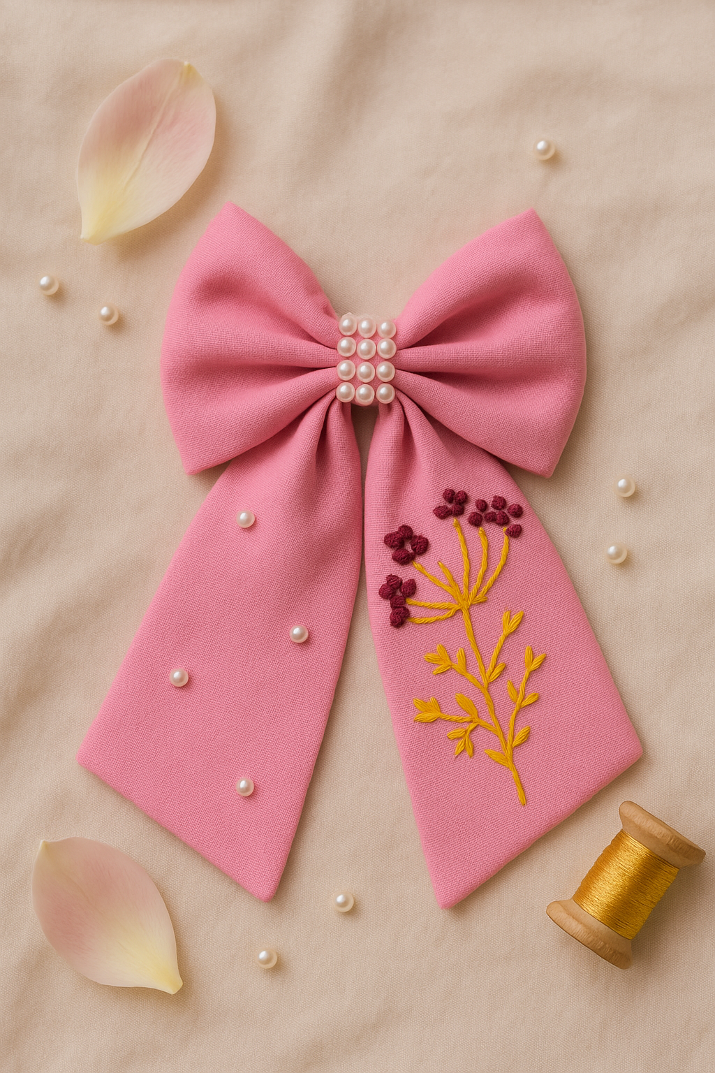 Peony Stitch Pearl Bow Peony Stitch Pearl Bow - Image 1