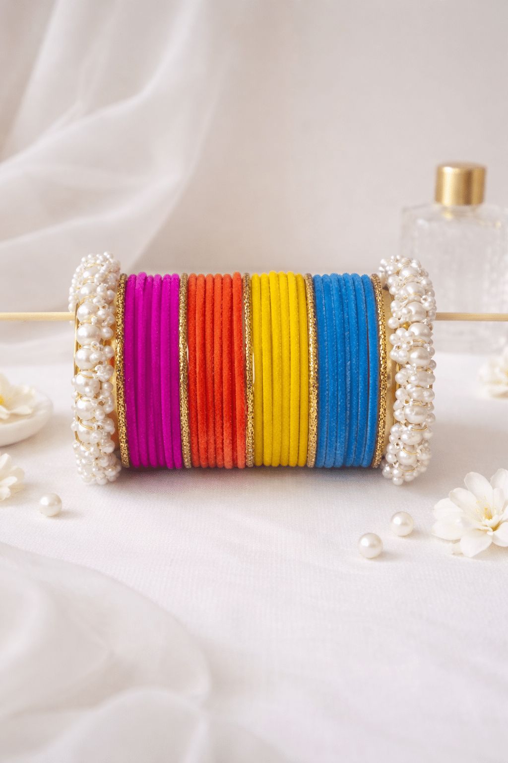 Rainbow Pearl Luxe Bangle Set1.1 Rainbow Pearl Luxe Bangle Set - Image 1