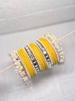 Velvet Pearl & Mirror Bangle Set - Image 2