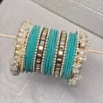 Velvet Pearl & Mirror Bangle Set