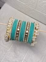 Velvet Pearl & Mirror Bangle Set