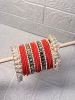 Velvet Pearl & Mirror Bangle Set - Image 3