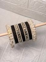 Metal Pearl & Mirror Bangle Set - Image 5