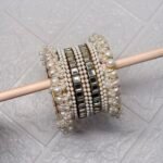 White Pearl & Mirror Bangle Set