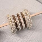 Pearl & Golden Mirror Bangle Set