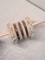 Pearl & Golden Mirror Bangle Set