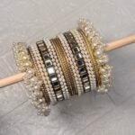 Classic Pearl & Mirror Gold Bangles