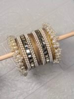 Classic Pearl & Mirror Gold Bangles