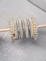 Pearl & Golden Mirror Bangle Set - Image 2
