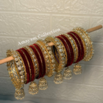 Maroon Royal Kundan Bangle Set