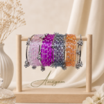 Pastel Sparkle Raindrop Bangles Set