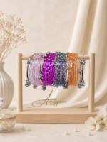 Pastel Sparkle Raindrop Bangles Set